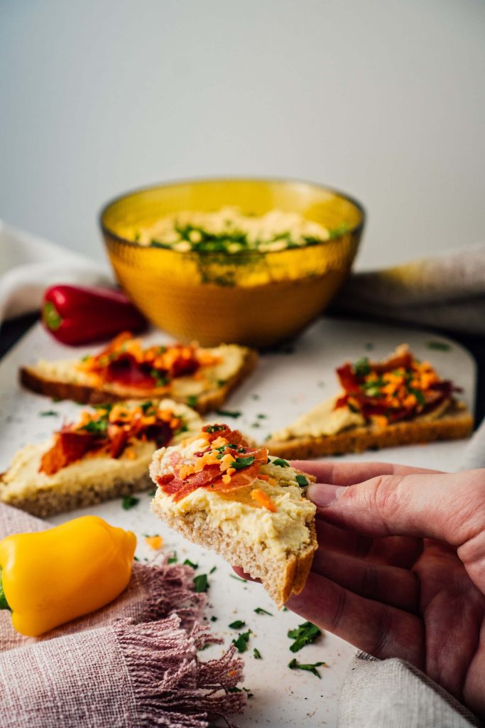 recettes d'été : la bruschetta au fromage frais et chorizo