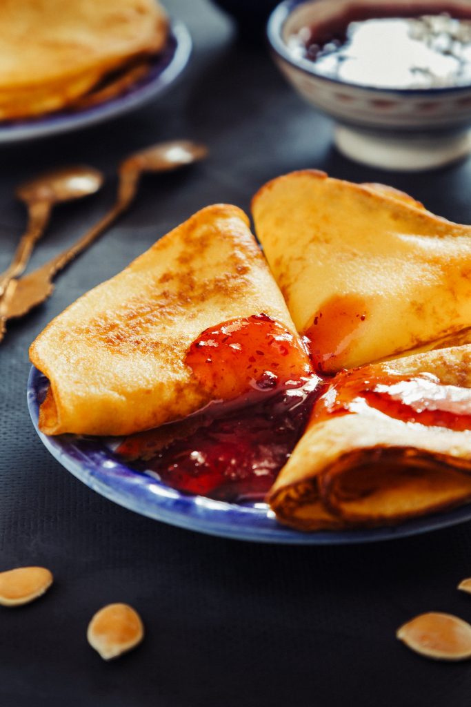 crêpes à la confiture