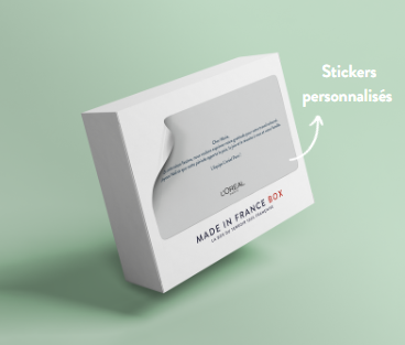 Sticker rectangle personnalisable avec le message et le logo de votre choix