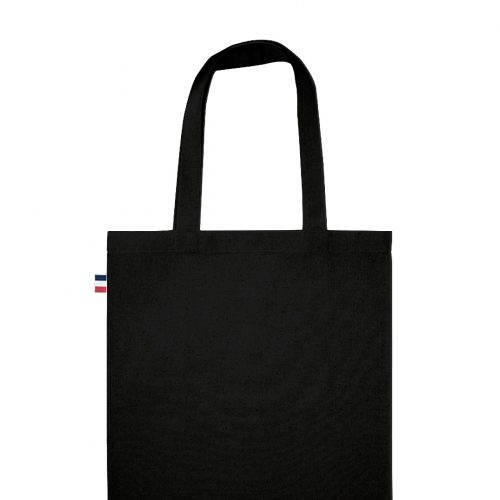 Sac tote bag coton noir 150g/m² Made in France 38 x 42 cm personnalisé